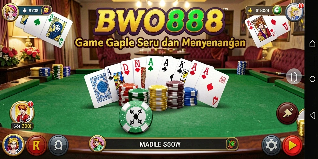 Screenshot gameplay BWO888 menampilkan momen seru permainan Gaple.