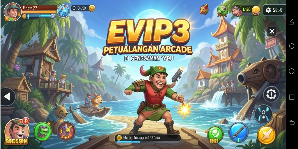 Tangkapan layar <strong>EVIP3</strong> menunjukkan aksi seru dan grafik menawan gameplay arcade.