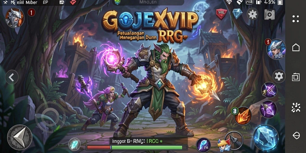 Tampilan gameplay menarik dalam dunia RPG yang memukau.