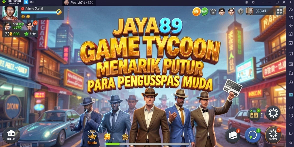 Gameplay JAYA89 menunjukkan pemain mengelola bisnis dengan strategi.