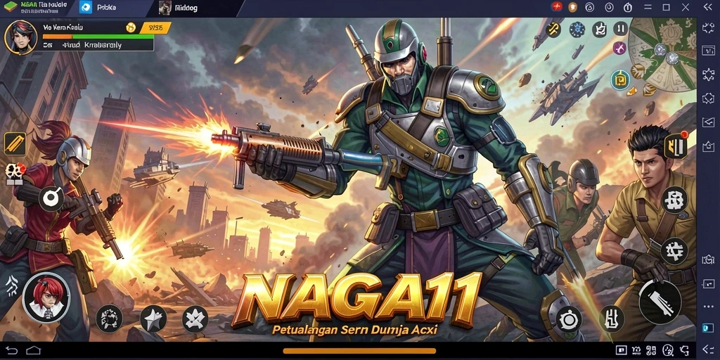 Tangkapan layar aksi luar biasa dari gameplay NAGA11 yang intens.