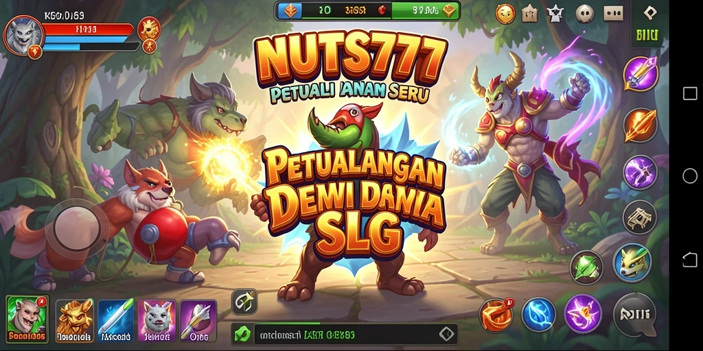 Screenshot utama NUTS777 menampilkan aksi pertarungan strategis yang intens.