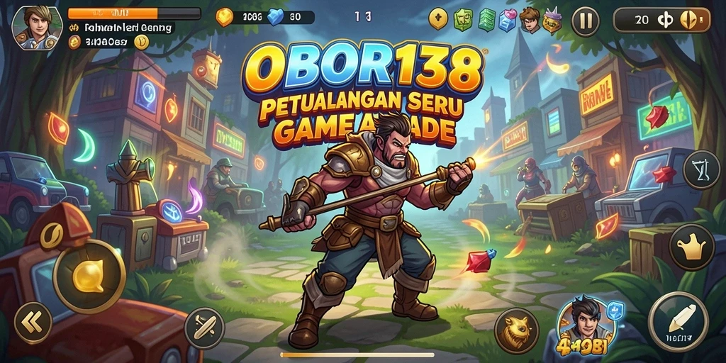Screenshot utama OBOR138 menampilkan gameplay seru dalam permainan arcade.