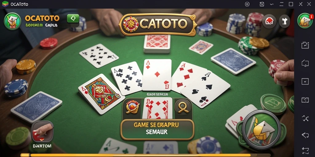 Tampilan gameplay OCATOTO saat bersaing dalam Gaple.
