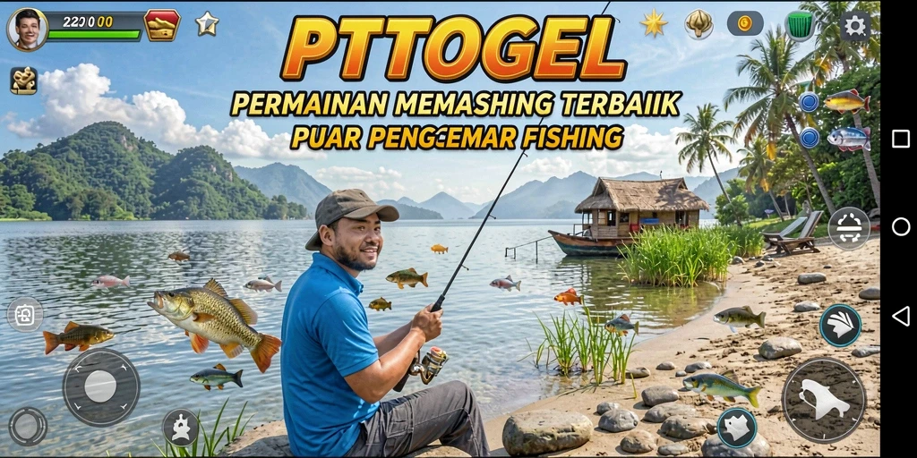 Tangkapan layar gameplay PTTOGEL yang menampilkan aksi memancing seru.