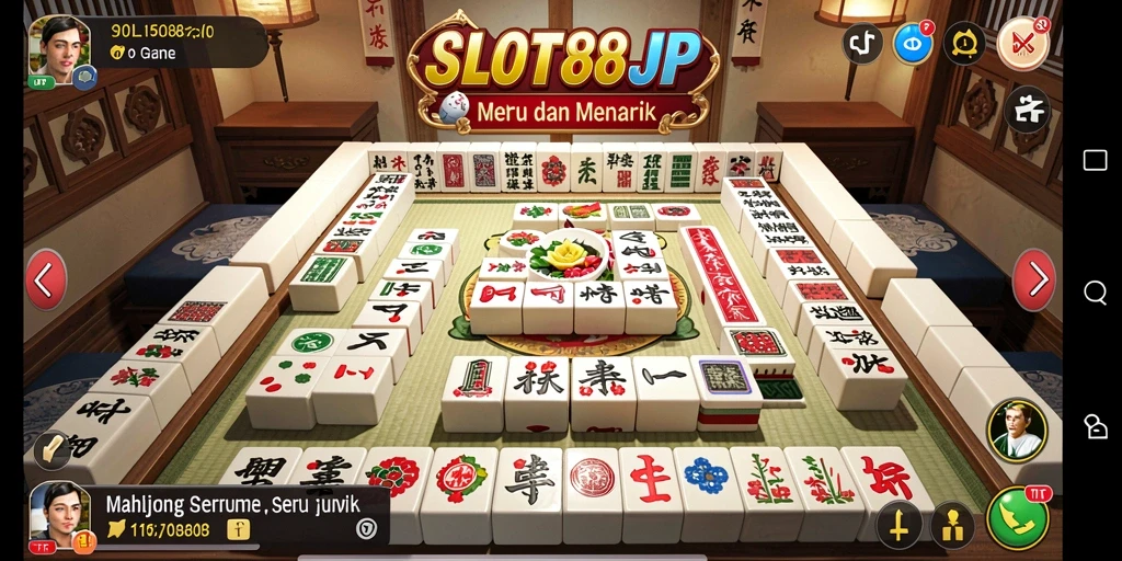 Tampilan gameplay Mahjong yang seru dan menarik di SLOT88JP.