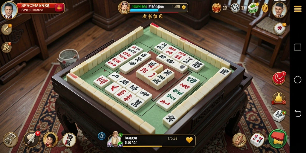 Screenshot gameplay SPACEMAN88 menampilkan aksi seru Mahjong.