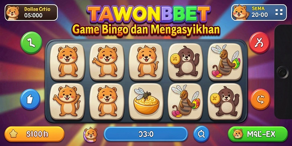 Tampilan gameplay TAWONBET yang penuh warna dan seru.